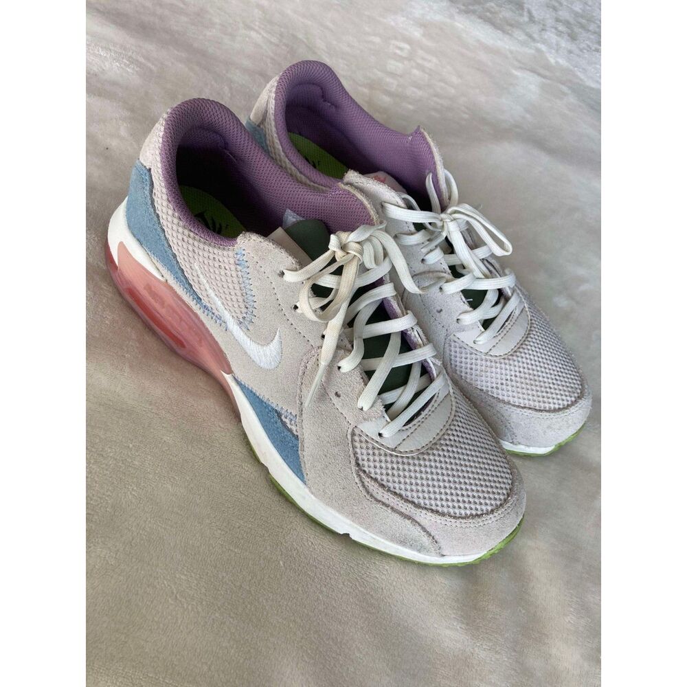 Nike Air Max Women’s Athletic Sneakers in Cream, Light Blue, Pink & Green - Picture 4 of 10